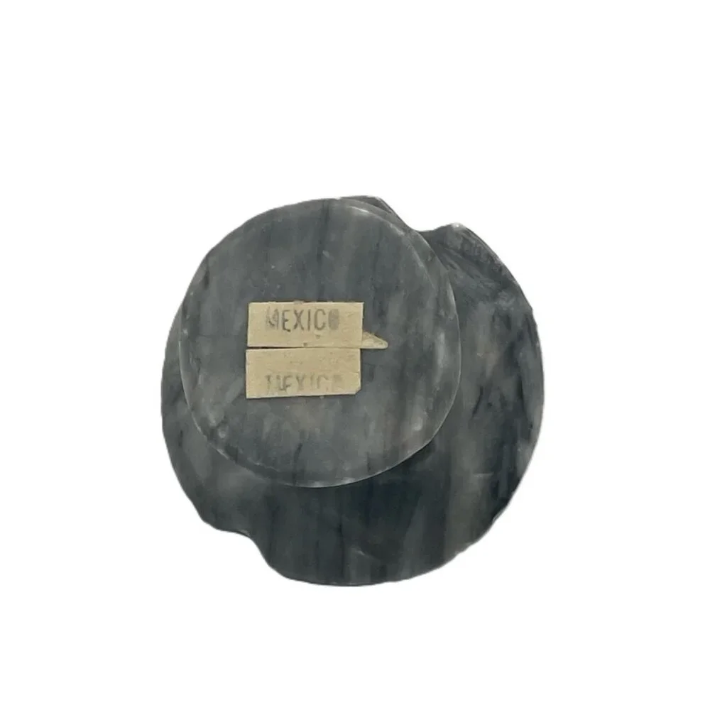 Vintage Mushroom Alabaster‎ Hand Carved Gray White Marble Stone Mexico
